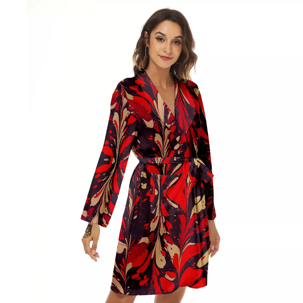 Formed Psychedelic Print Pattern Women's Robe-grizzshop