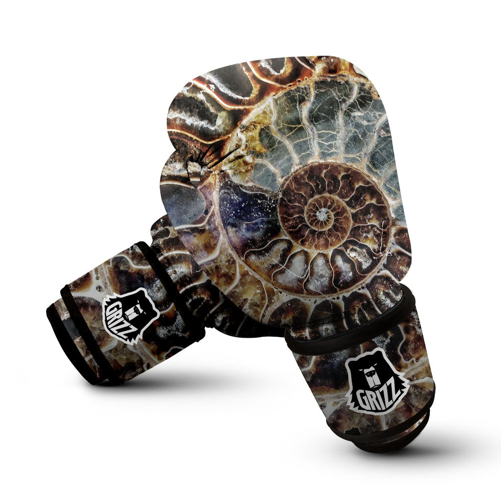 Fossil Ammonite Print Boxing Gloves-grizzshop