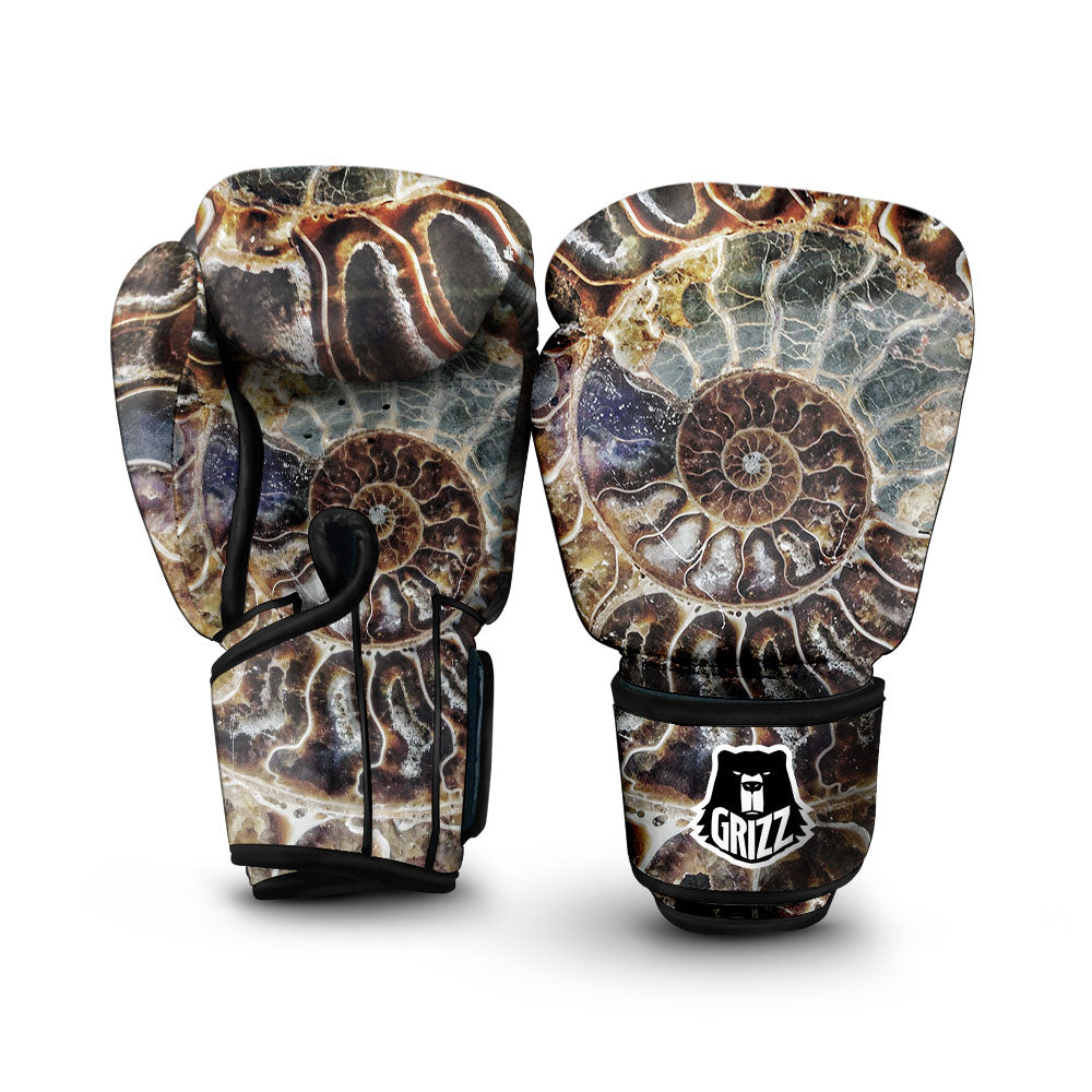 Fossil Ammonite Print Boxing Gloves-grizzshop