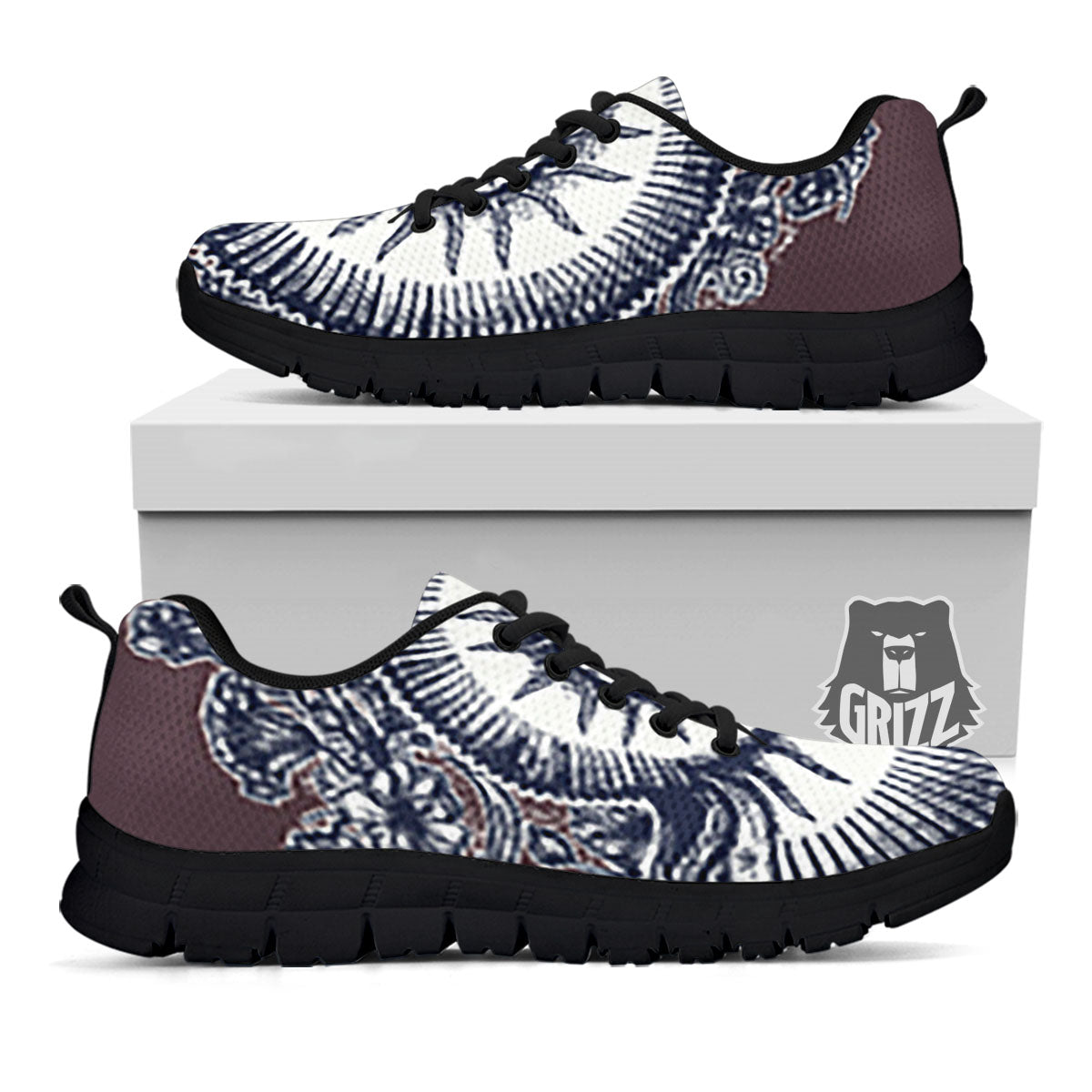 Fossil Ammonite Shell Print Black Sneaker-grizzshop