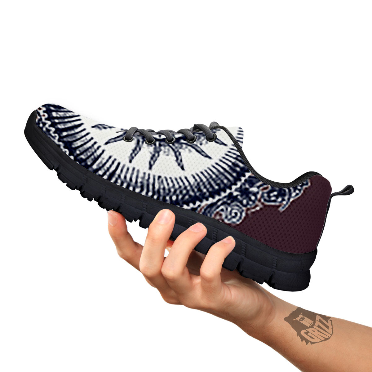 Fossil Ammonite Shell Print Black Sneaker-grizzshop
