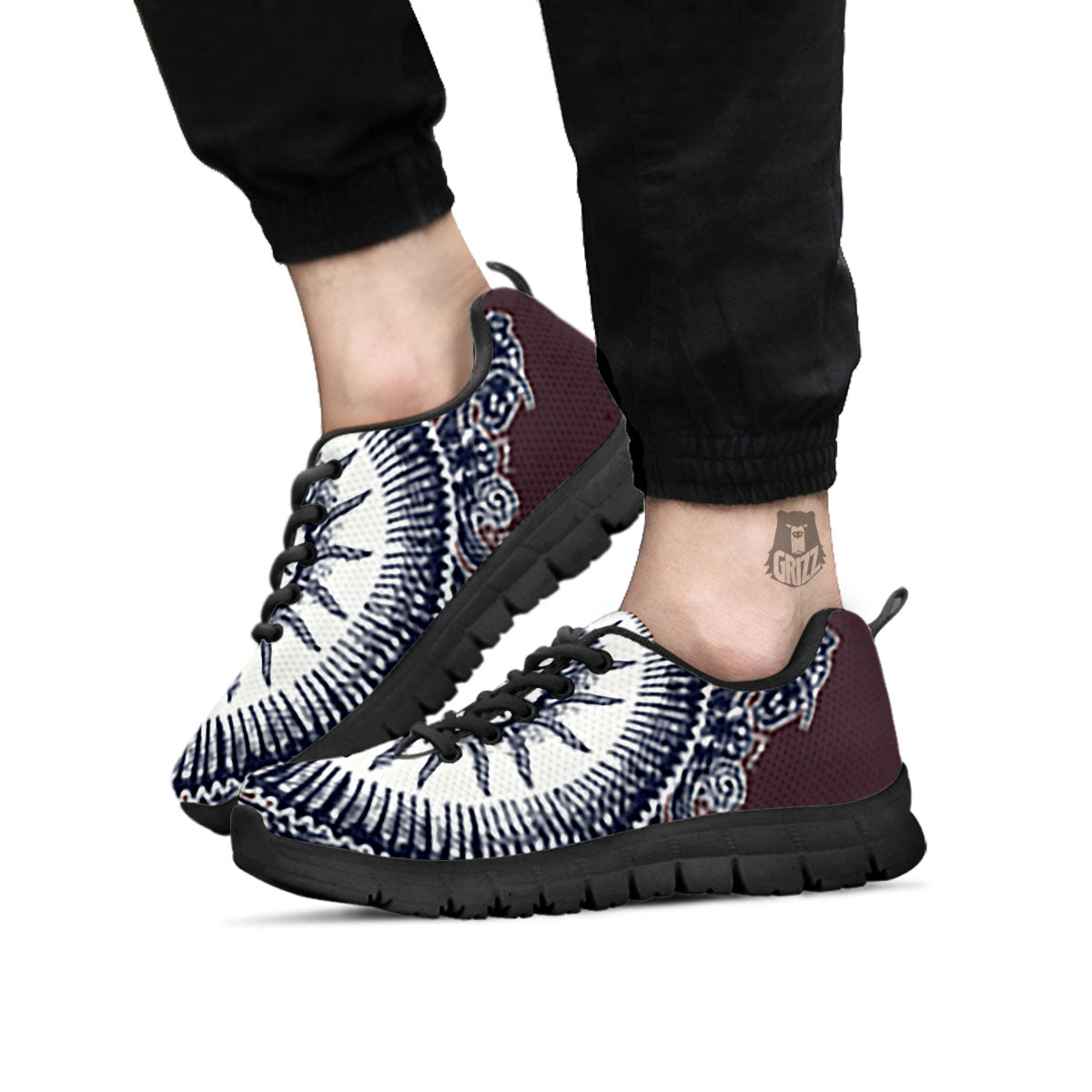 Fossil Ammonite Shell Print Black Sneaker-grizzshop