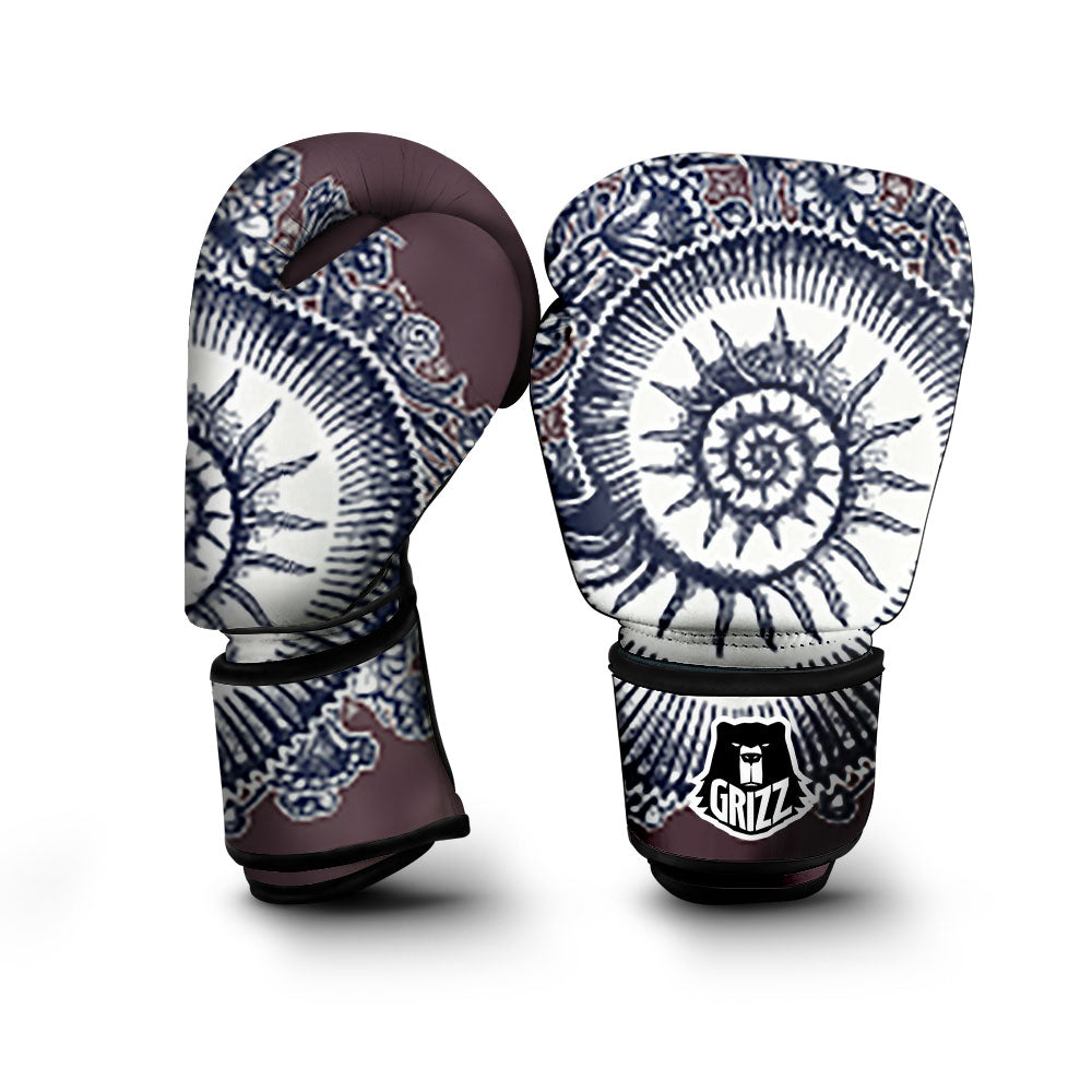 Fossil Ammonite Shell Print Boxing Gloves-grizzshop