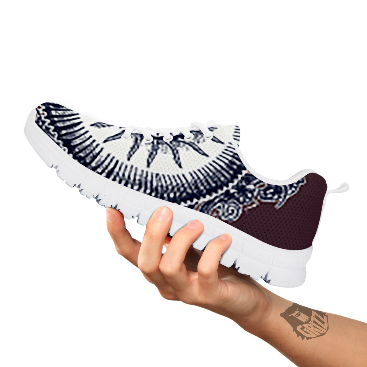 Fossil Ammonite Shell Print White Sneaker-grizzshop