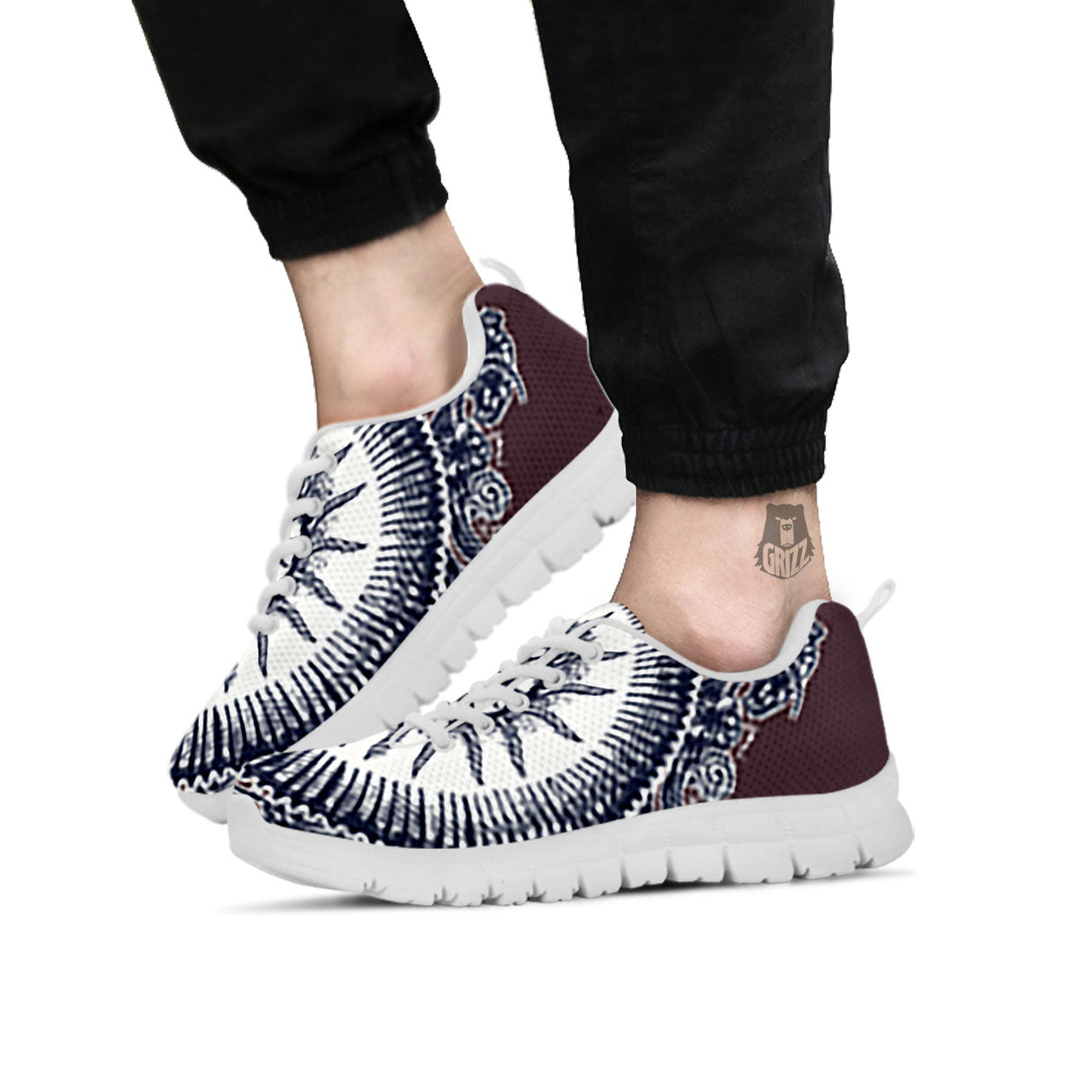 Fossil Ammonite Shell Print White Sneaker-grizzshop