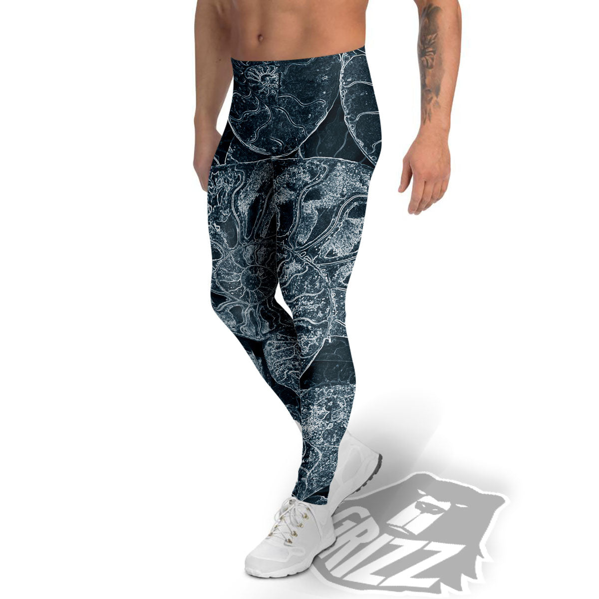 Fossil Ammonoidea Print Men's Leggings-grizzshop