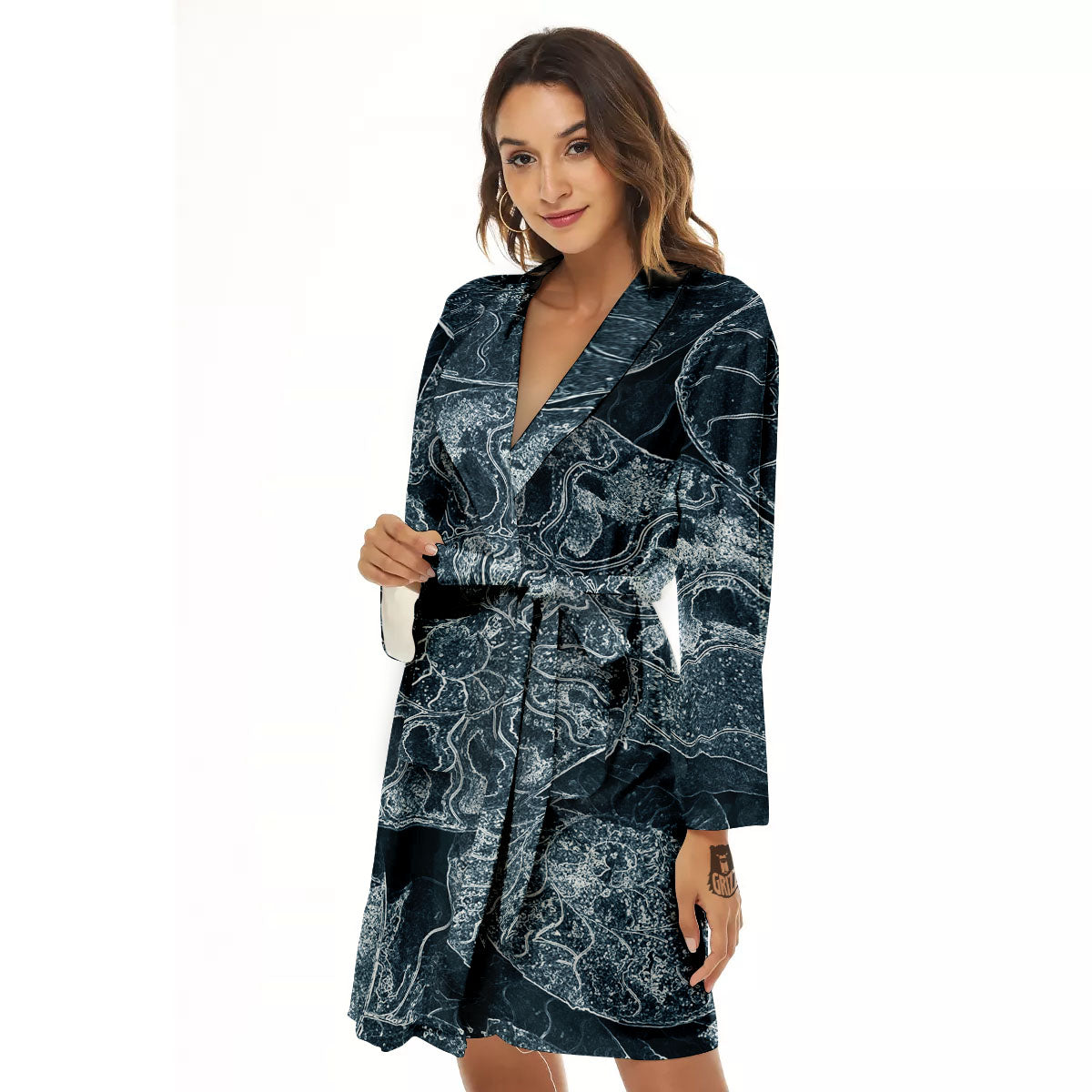Fossil Ammonoidea Print Women's Robe-grizzshop