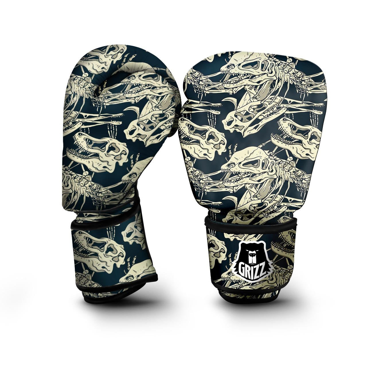 Fossil Dino And T Rex Print Pattern Boxing Gloves-grizzshop