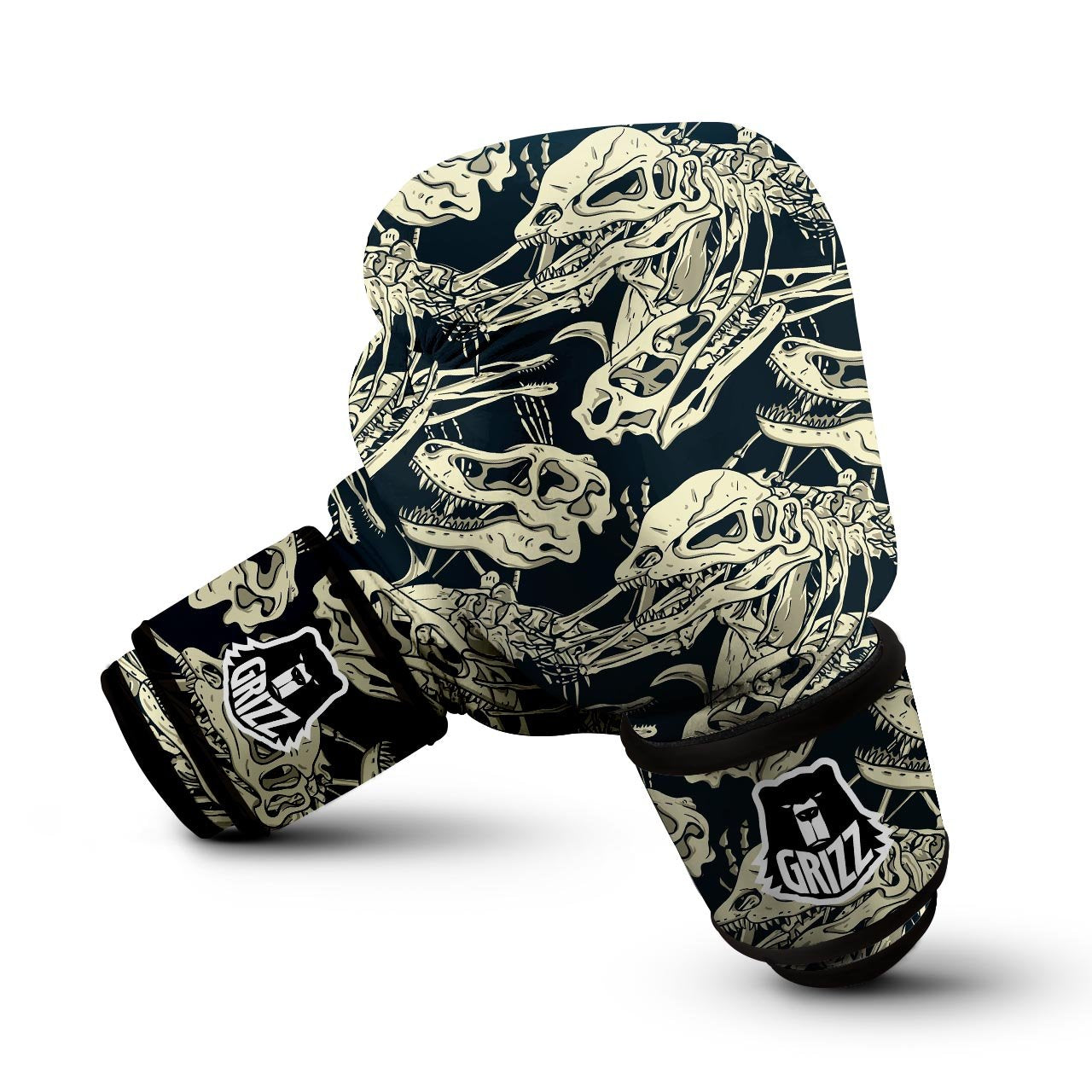 Fossil Dino And T Rex Print Pattern Boxing Gloves-grizzshop