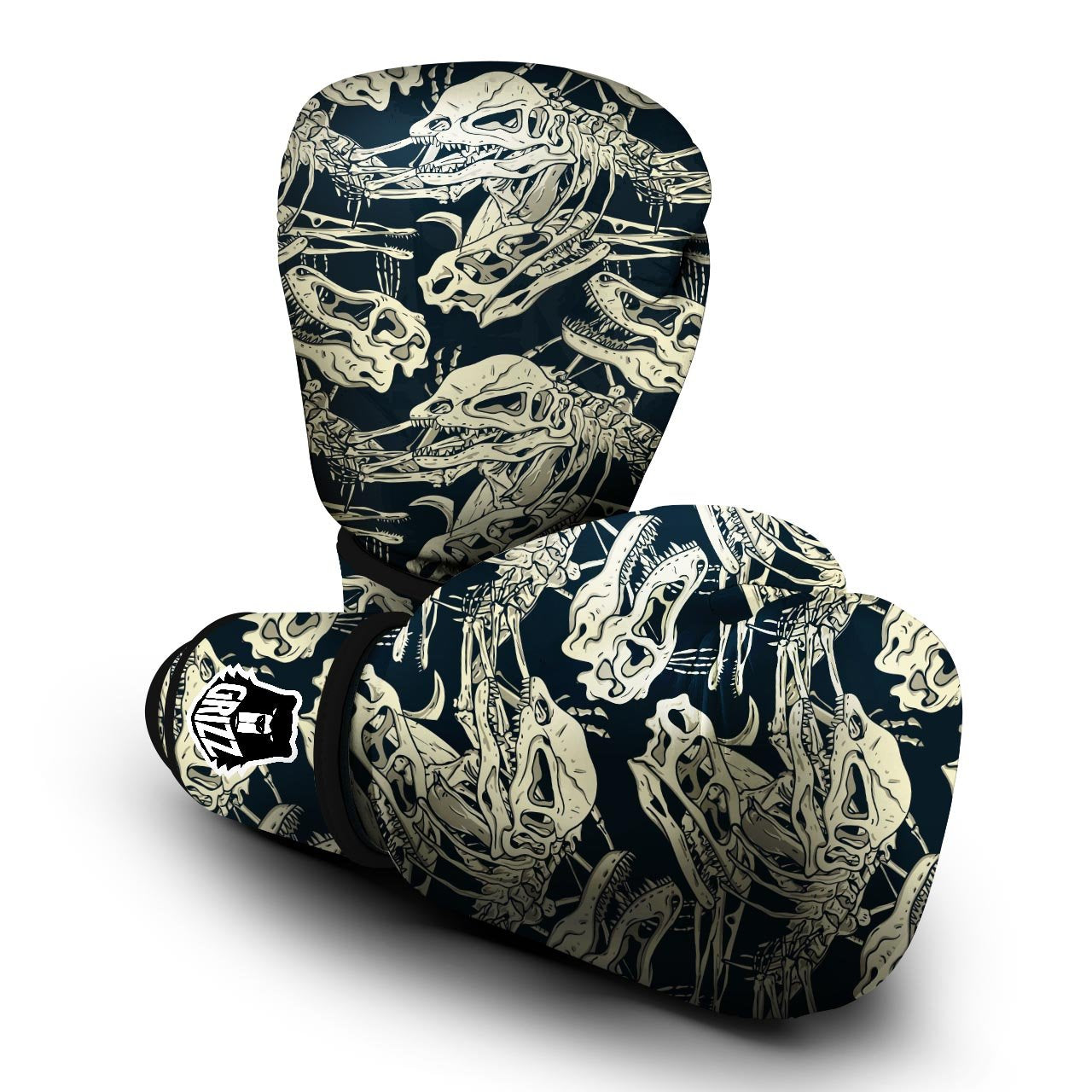Fossil Dino And T Rex Print Pattern Boxing Gloves-grizzshop
