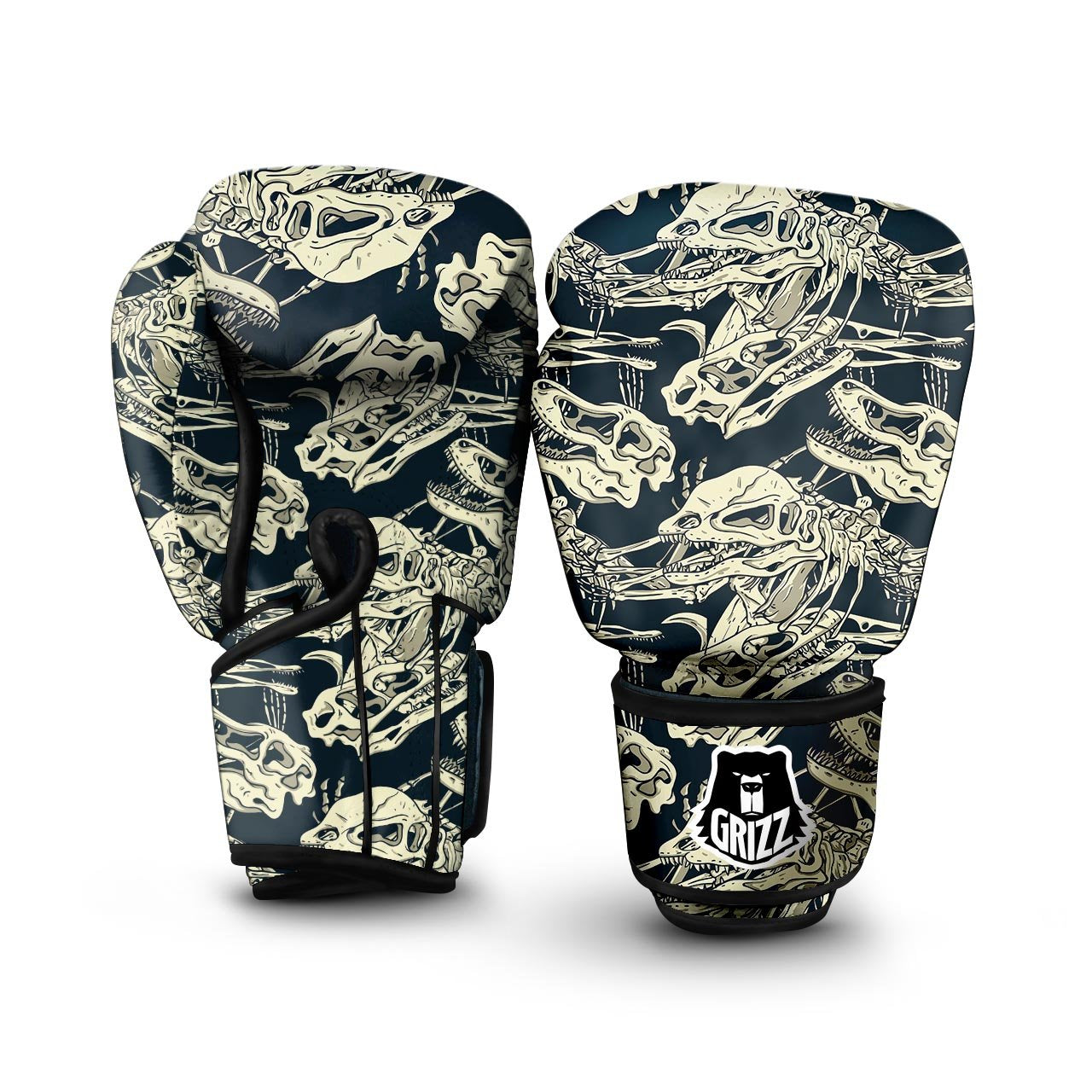 Fossil Dino And T Rex Print Pattern Boxing Gloves-grizzshop