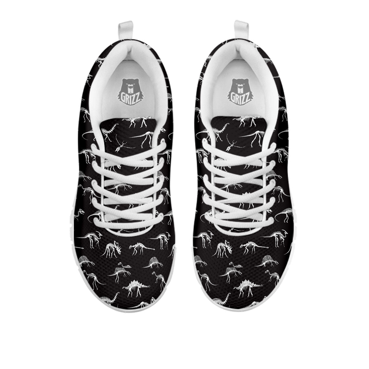 Fossil Dino Skeleton Print Pattern White Sneaker-grizzshop