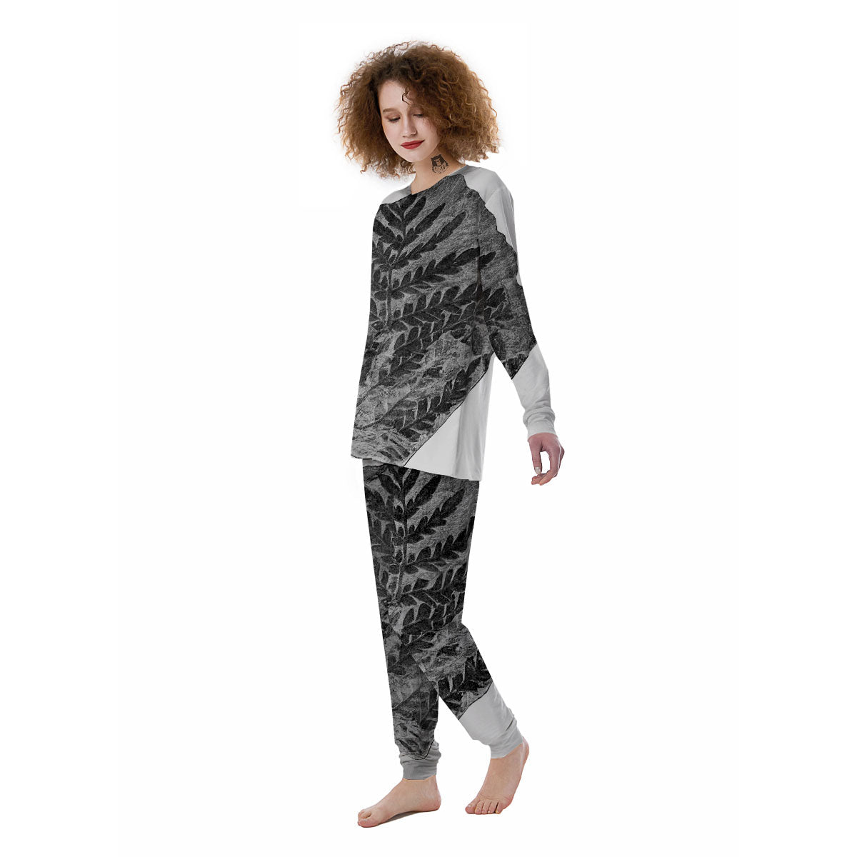 Fossil Fern Print Women's Pajamas-grizzshop