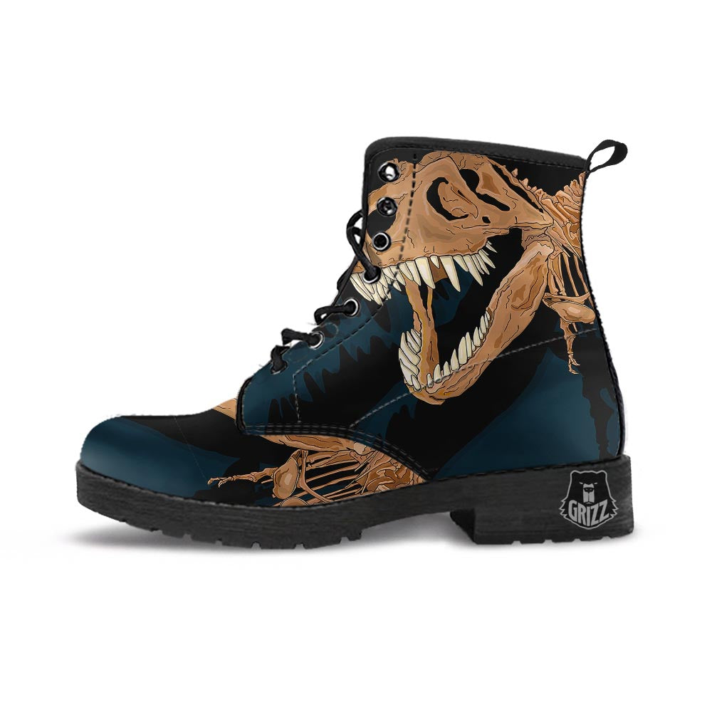 Fossil T-Rex Print Leather Boots-grizzshop