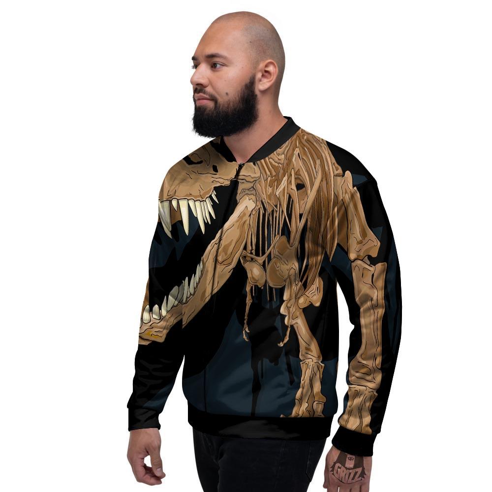 Fossil T-Rex Print Men's Bomber Jacket-grizzshop