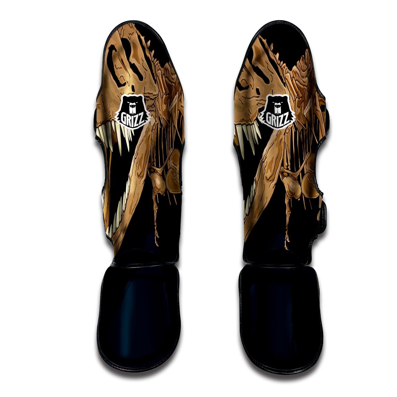 Fossil T-Rex Print Muay Thai Shin Guards-grizzshop