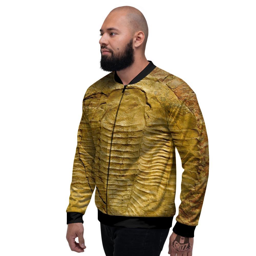 Fossil Trilobite Print Men's Bomber Jacket-grizzshop