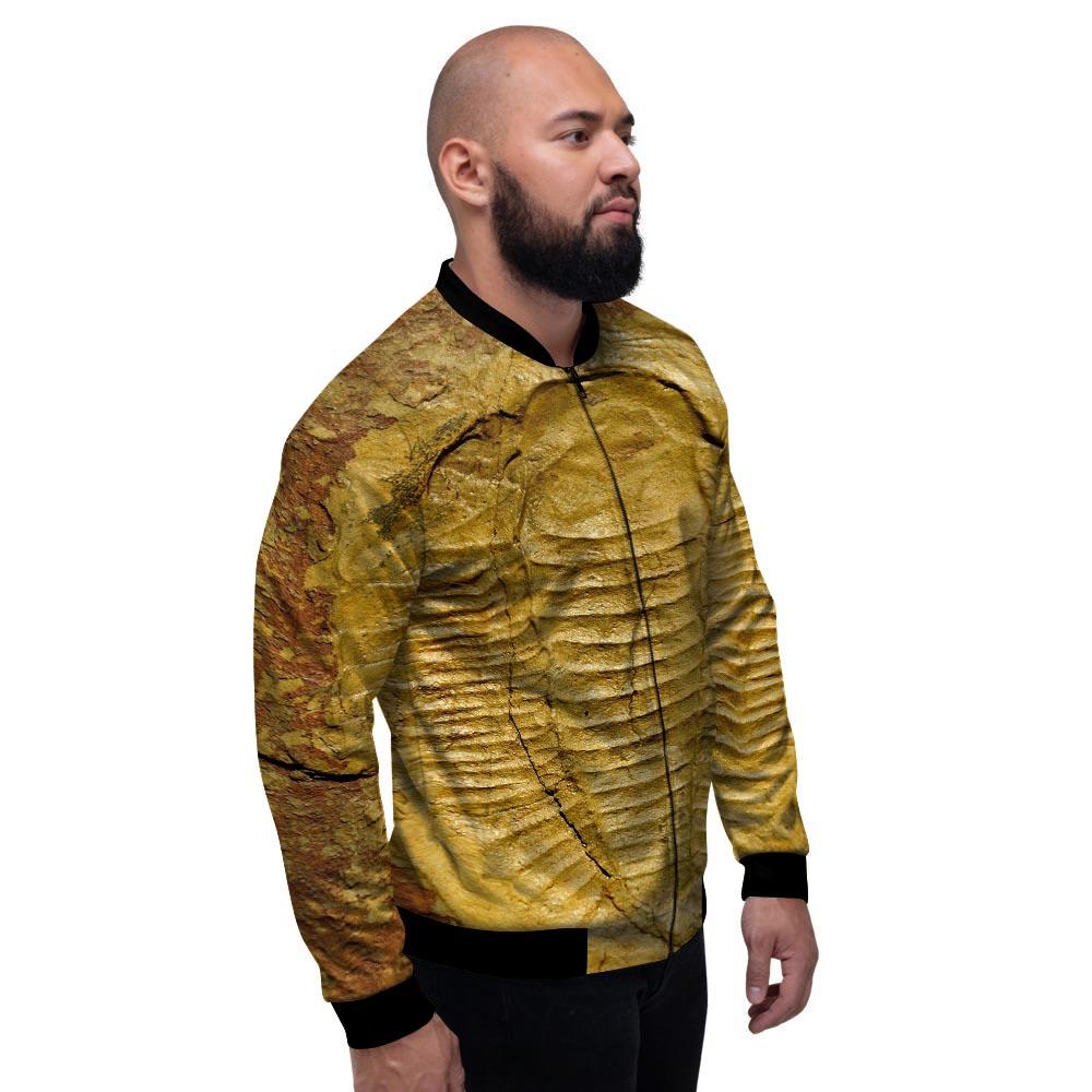 Fossil Trilobite Print Men's Bomber Jacket-grizzshop