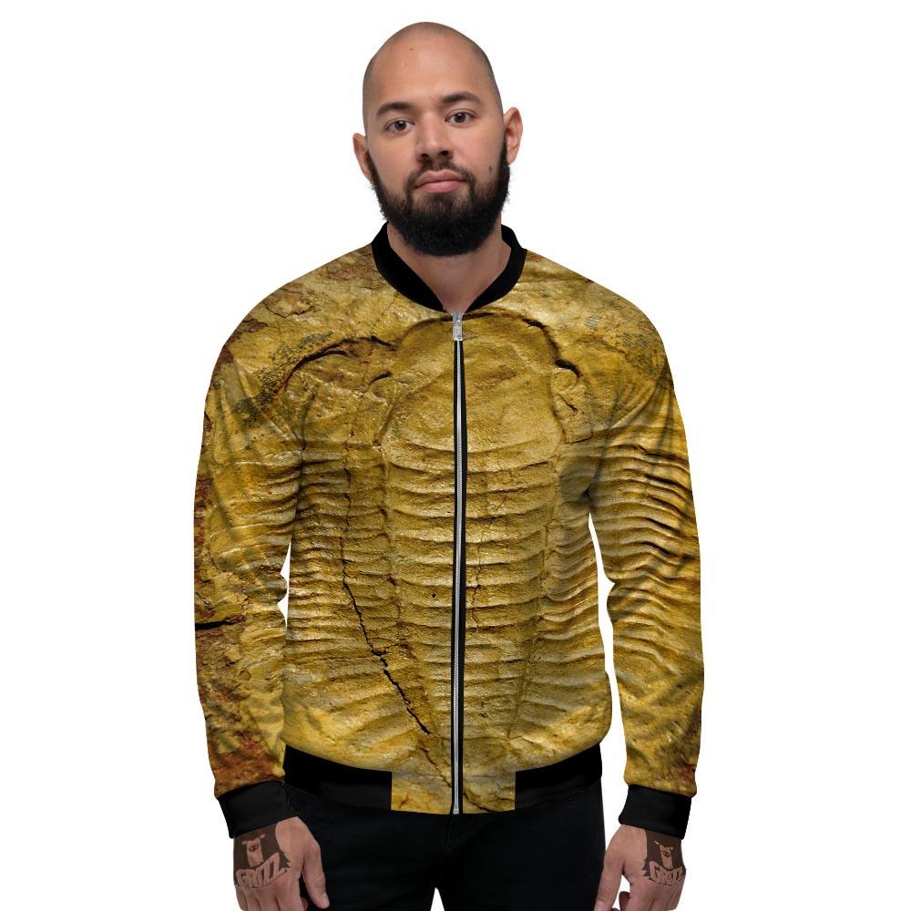 Fossil Trilobite Print Men's Bomber Jacket-grizzshop