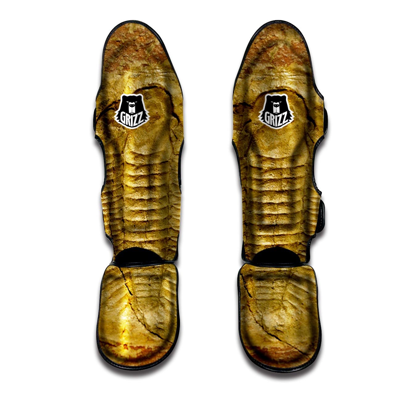 Fossil Trilobite Print Muay Thai Shin Guards-grizzshop