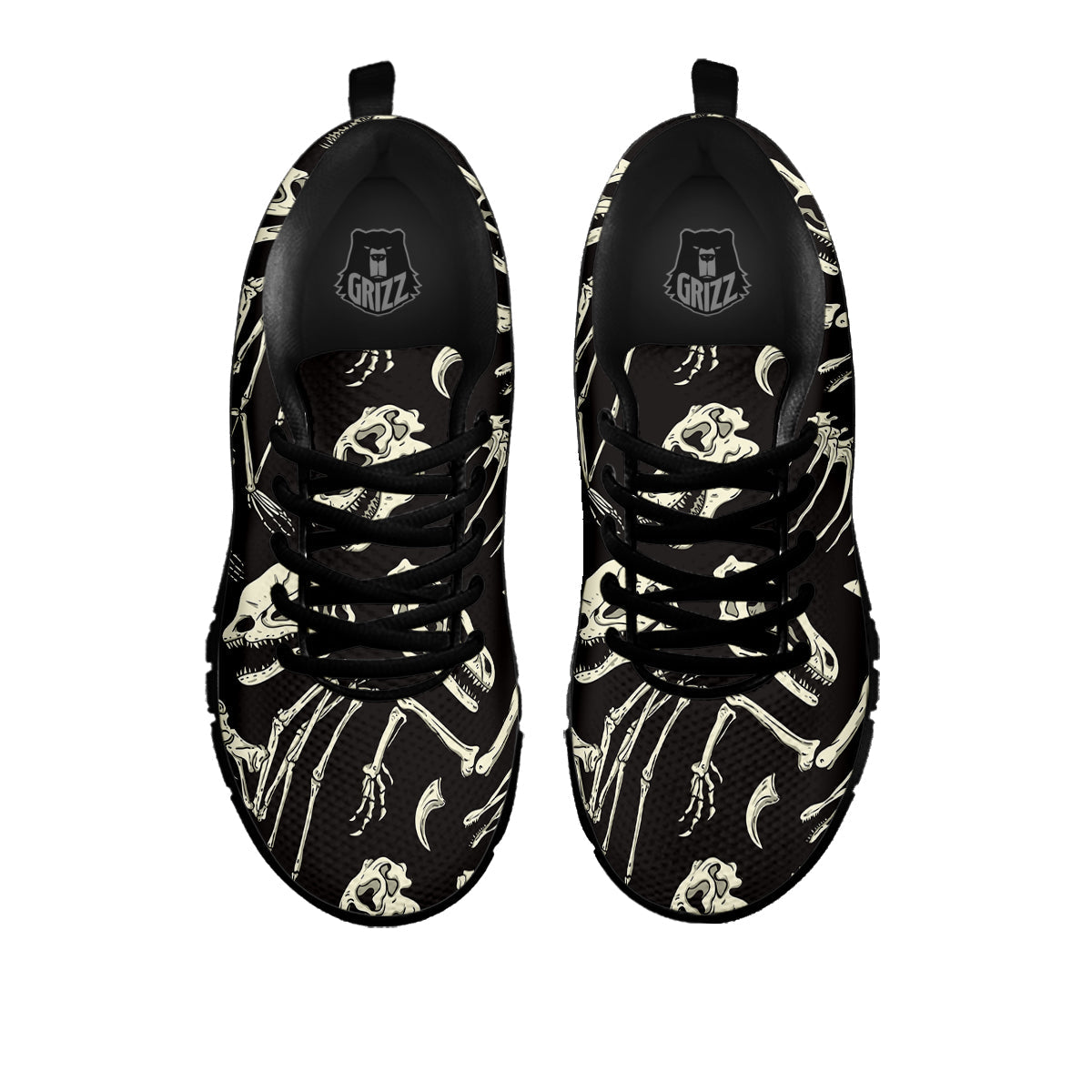 Fossil Tyrannosaurus Dino Print Pattern Black Sneaker-grizzshop