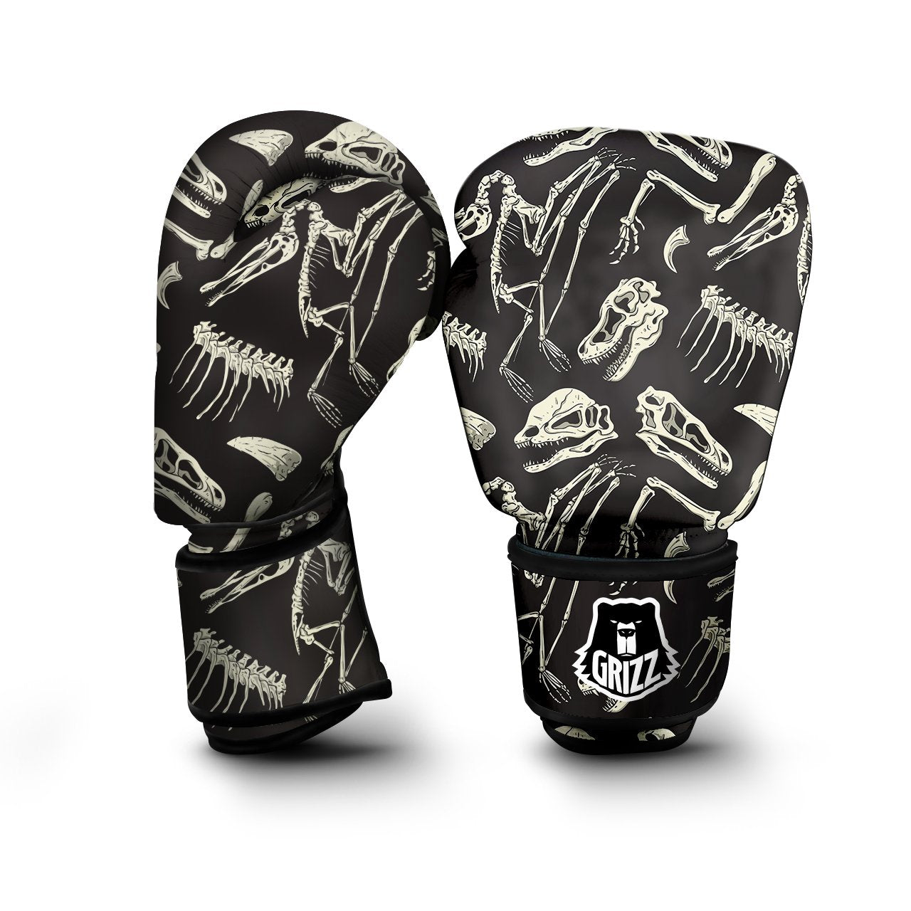 Fossil Tyrannosaurus Dino Print Pattern Boxing Gloves-grizzshop