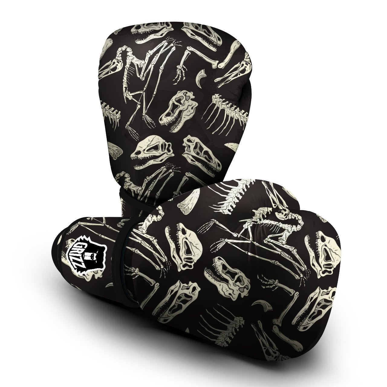 Fossil Tyrannosaurus Dino Print Pattern Boxing Gloves-grizzshop