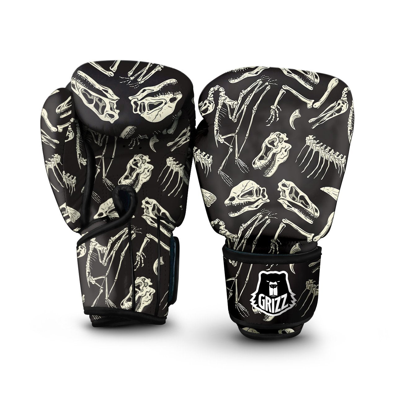 Fossil Tyrannosaurus Dino Print Pattern Boxing Gloves-grizzshop