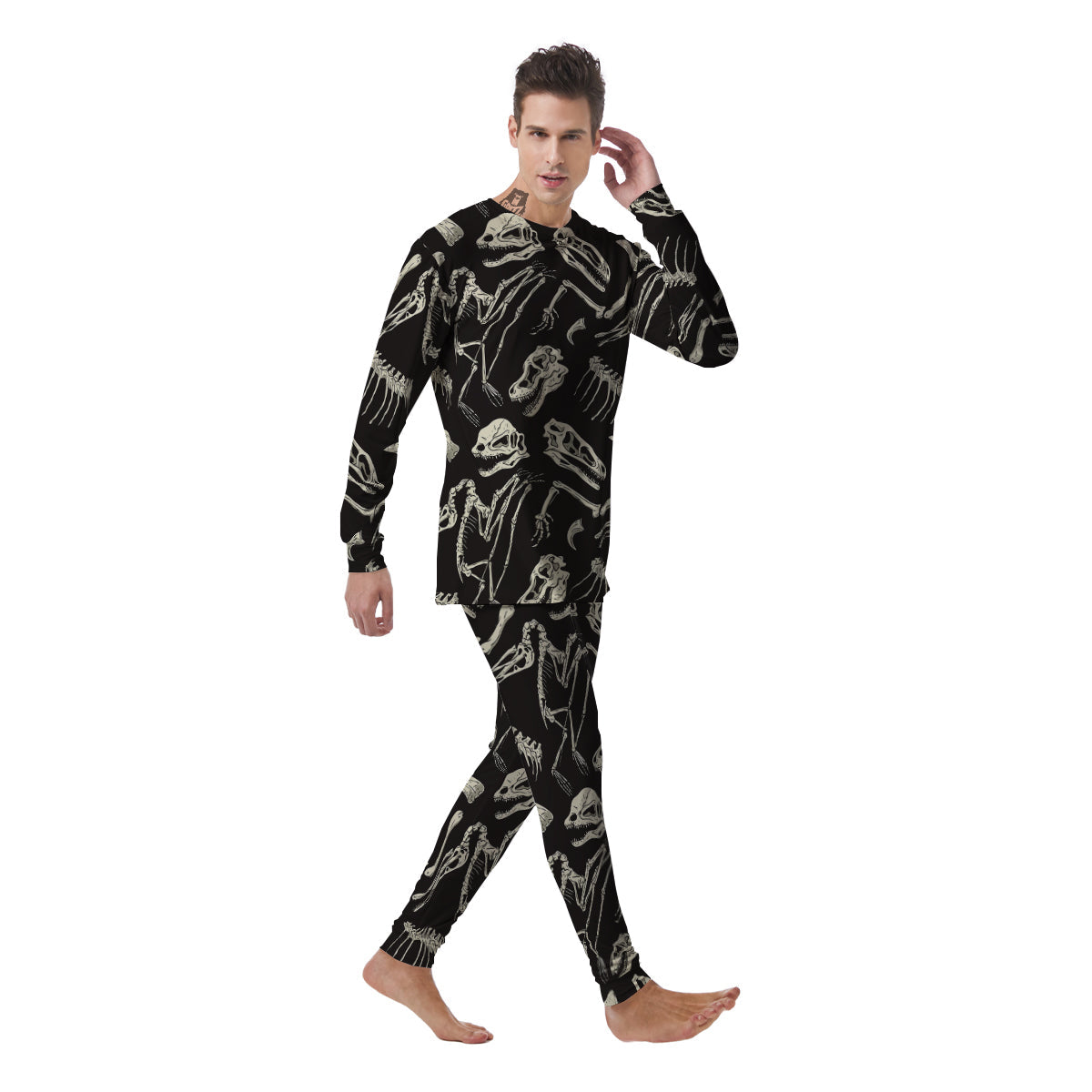 Fossil Tyrannosaurus Dino Print Pattern Men's Pajamas-grizzshop