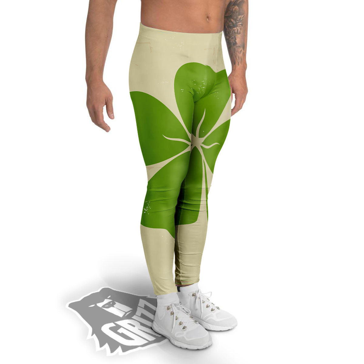 Four Leaf Clovers Irish Print Men's Leggings-grizzshop