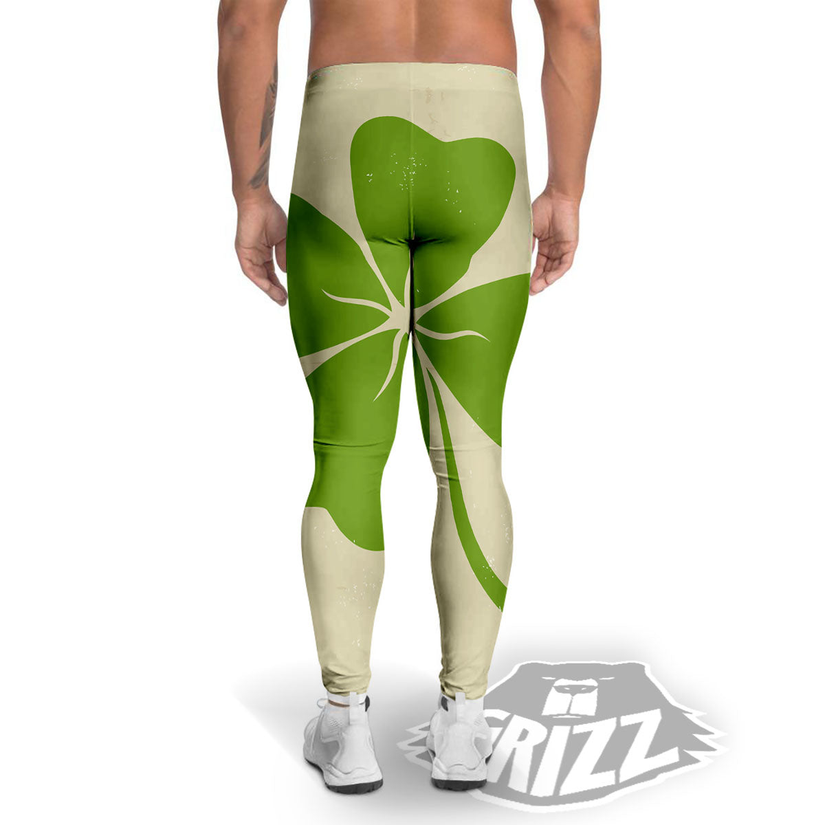 Four Leaf Clovers Irish Print Men's Leggings-grizzshop