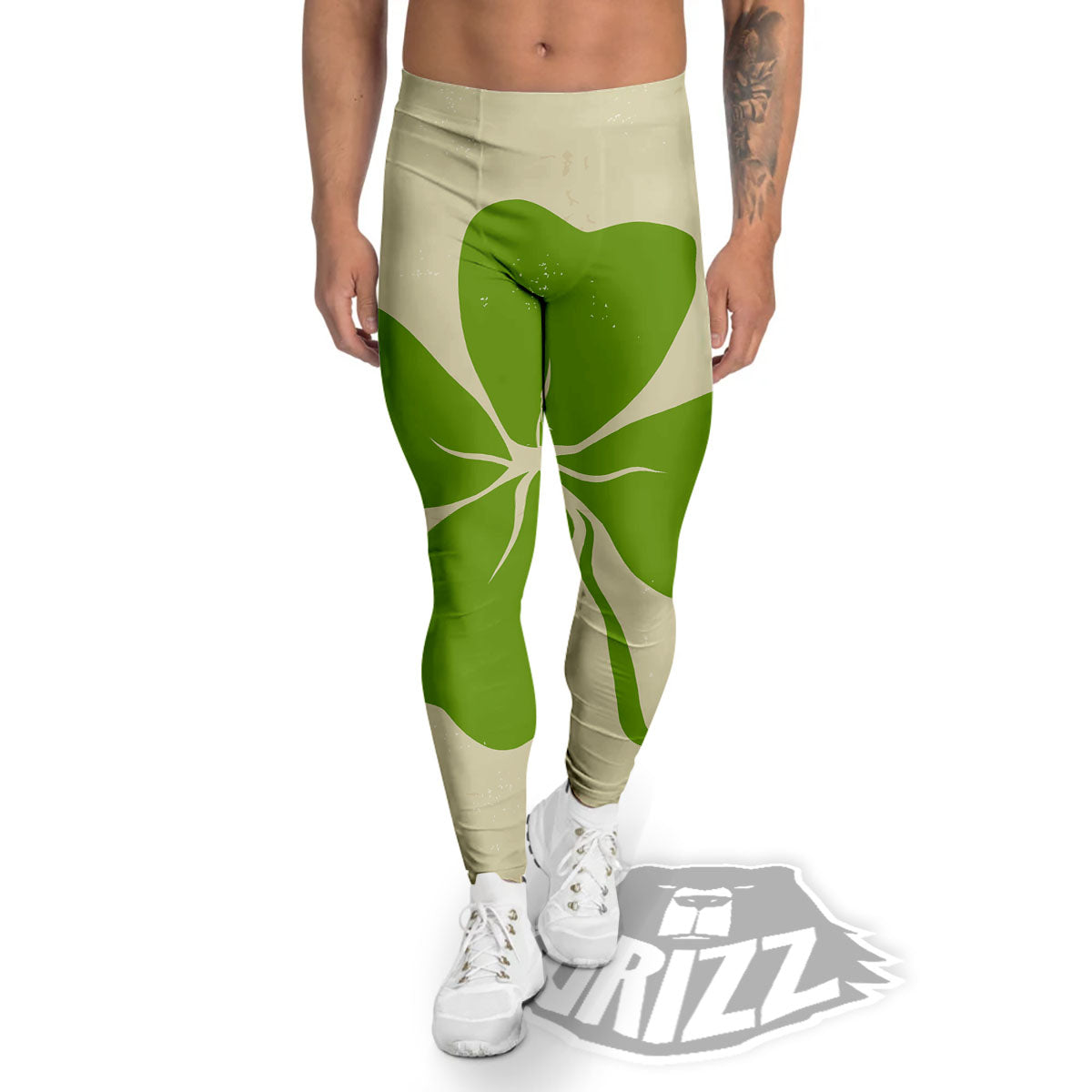 Four Leaf Clovers Irish Print Men's Leggings-grizzshop