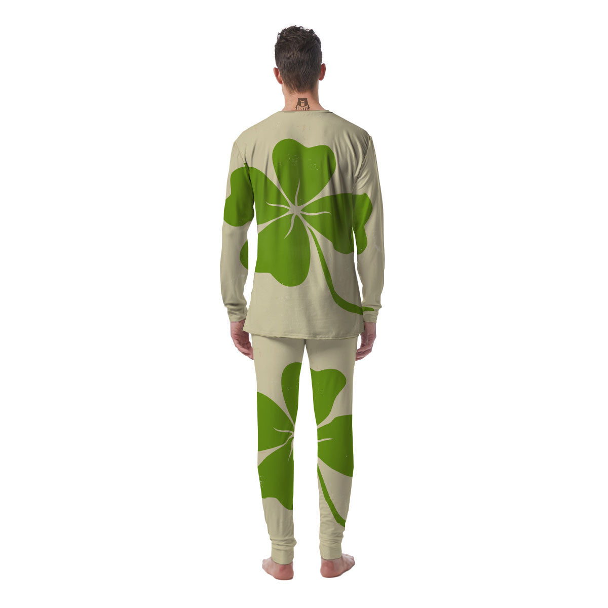 Four Leaf Clovers Irish Print Men's Pajamas-grizzshop