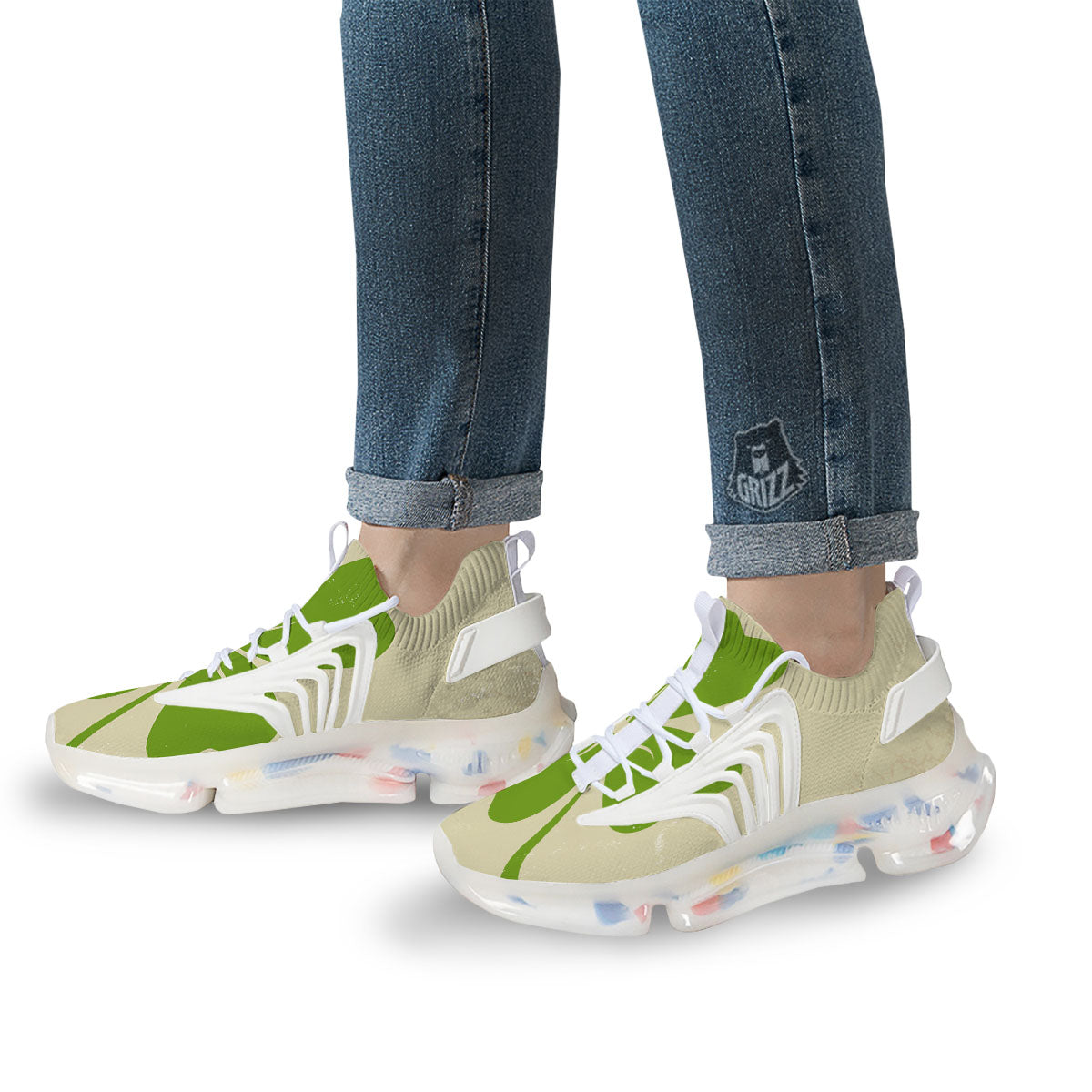 Four Leaf Clovers Irish Print White Gym Shoes-grizzshop