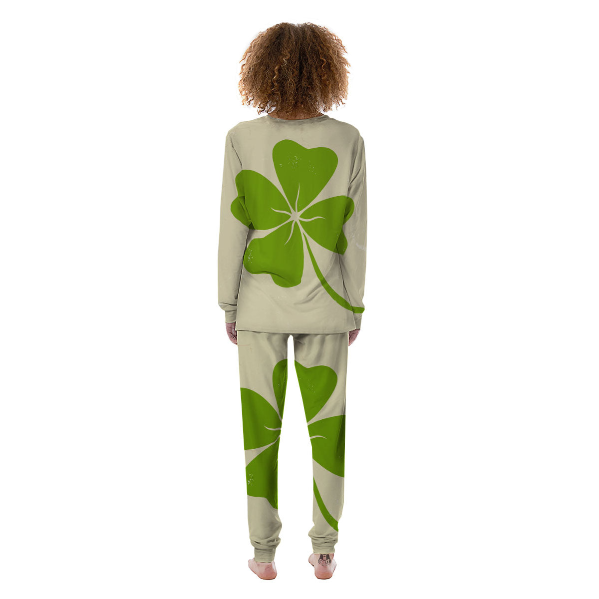 Four Leaf Clovers Irish Print Women's Pajamas-grizzshop