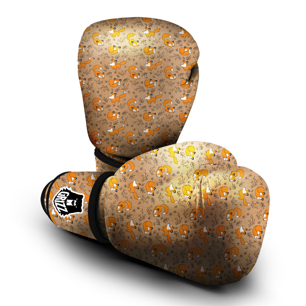 Fox Cartoon Print Pattern Boxing Gloves-grizzshop