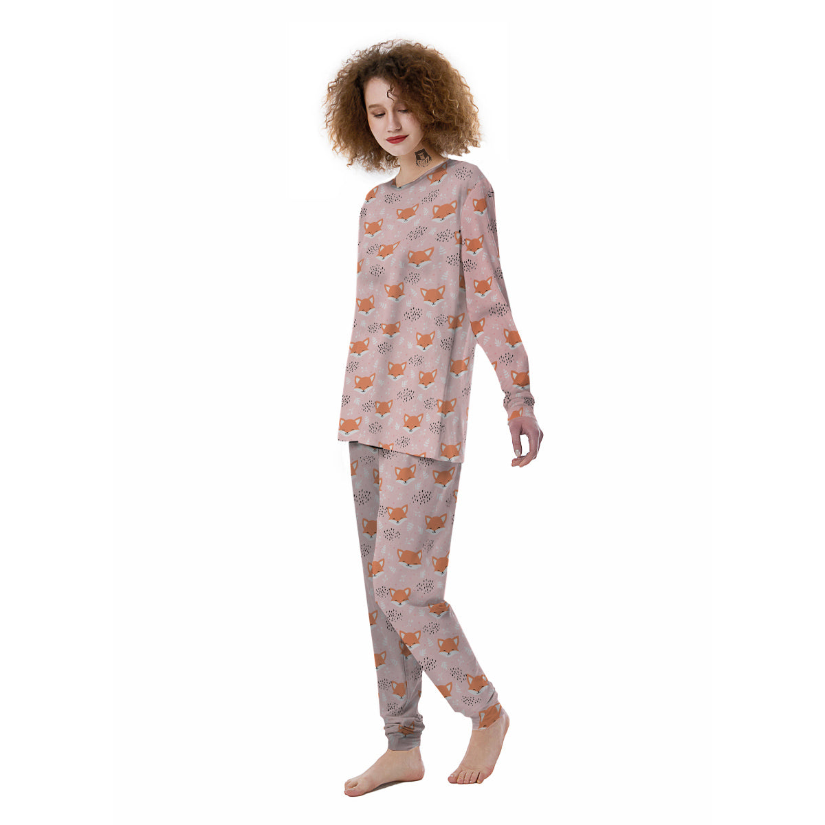 Fox Cute Print Pattern Women's Pajamas-grizzshop