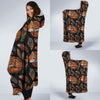 Fox Feather Pattern Print Hooded Blanket-grizzshop