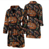 Fox Feather Pattern Print Men Long Robe-grizzshop