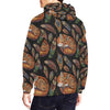 Fox Feather Pattern Print Men Pullover Hoodie-grizzshop