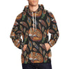 Fox Feather Pattern Print Men Pullover Hoodie-grizzshop