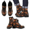 Fox Feather Pattern Print Men Women Leather Boots-grizzshop