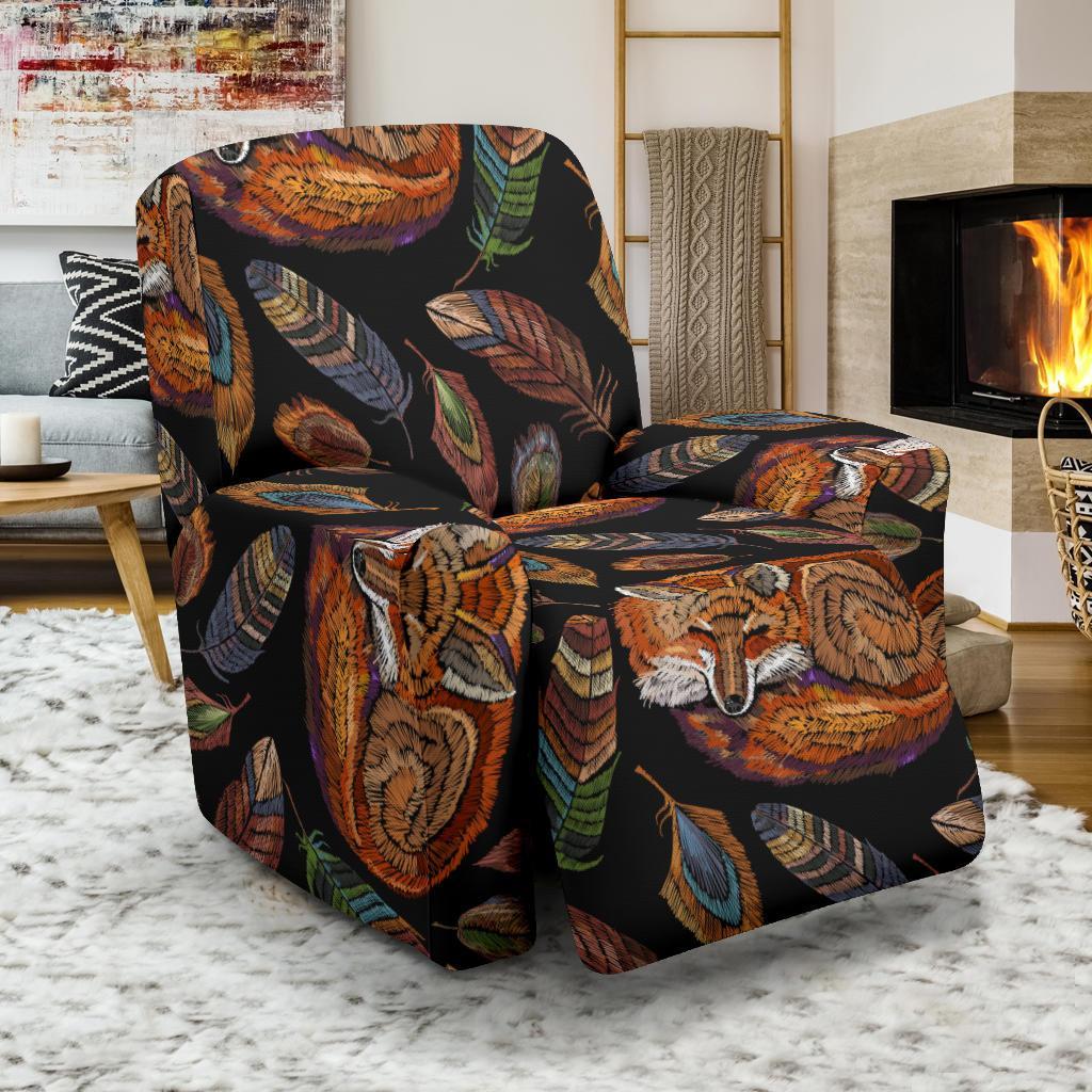 Fox Feather Pattern Print Recliner Cover-grizzshop