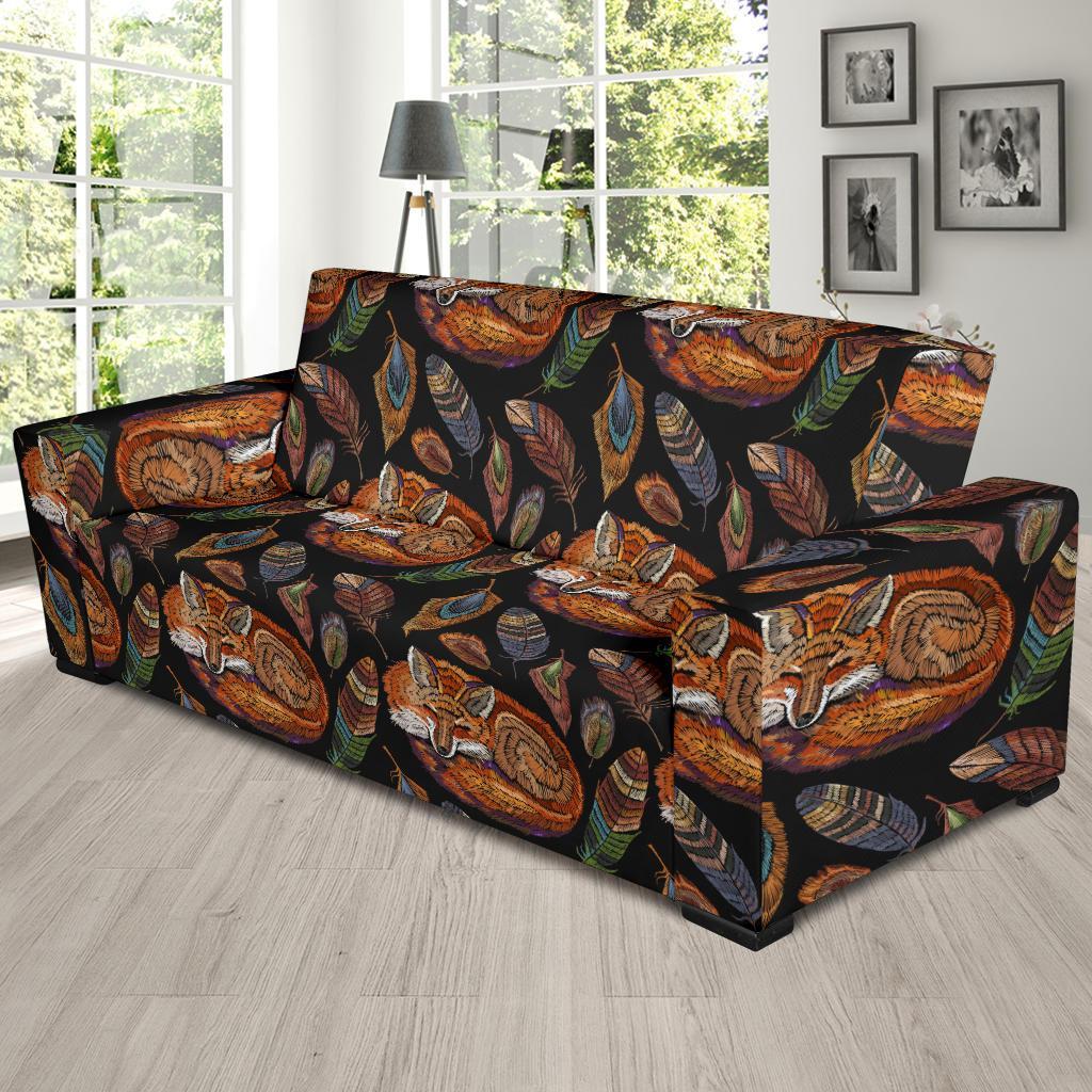 Fox Feather Pattern Print Sofa Covers-grizzshop