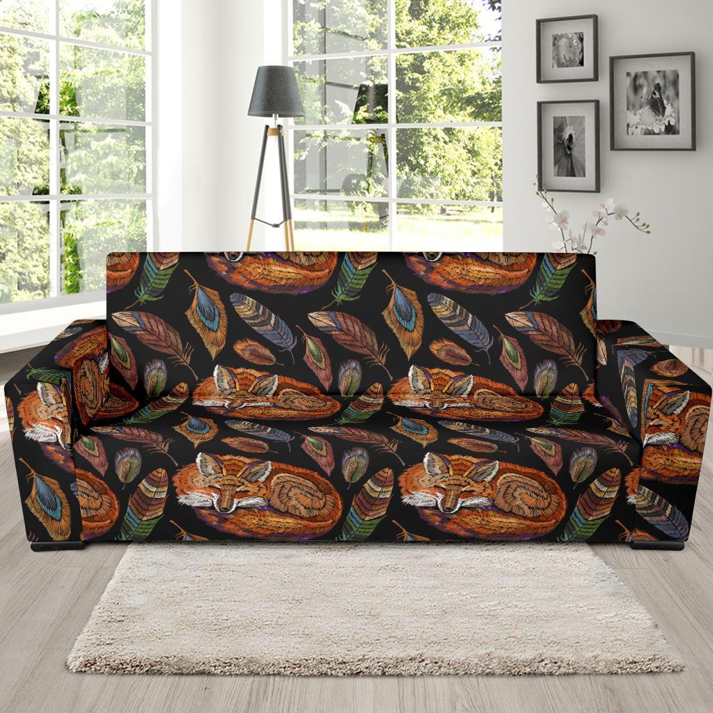 Fox Feather Pattern Print Sofa Covers-grizzshop