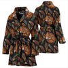 Fox Feather Pattern Print Women Long Robe-grizzshop