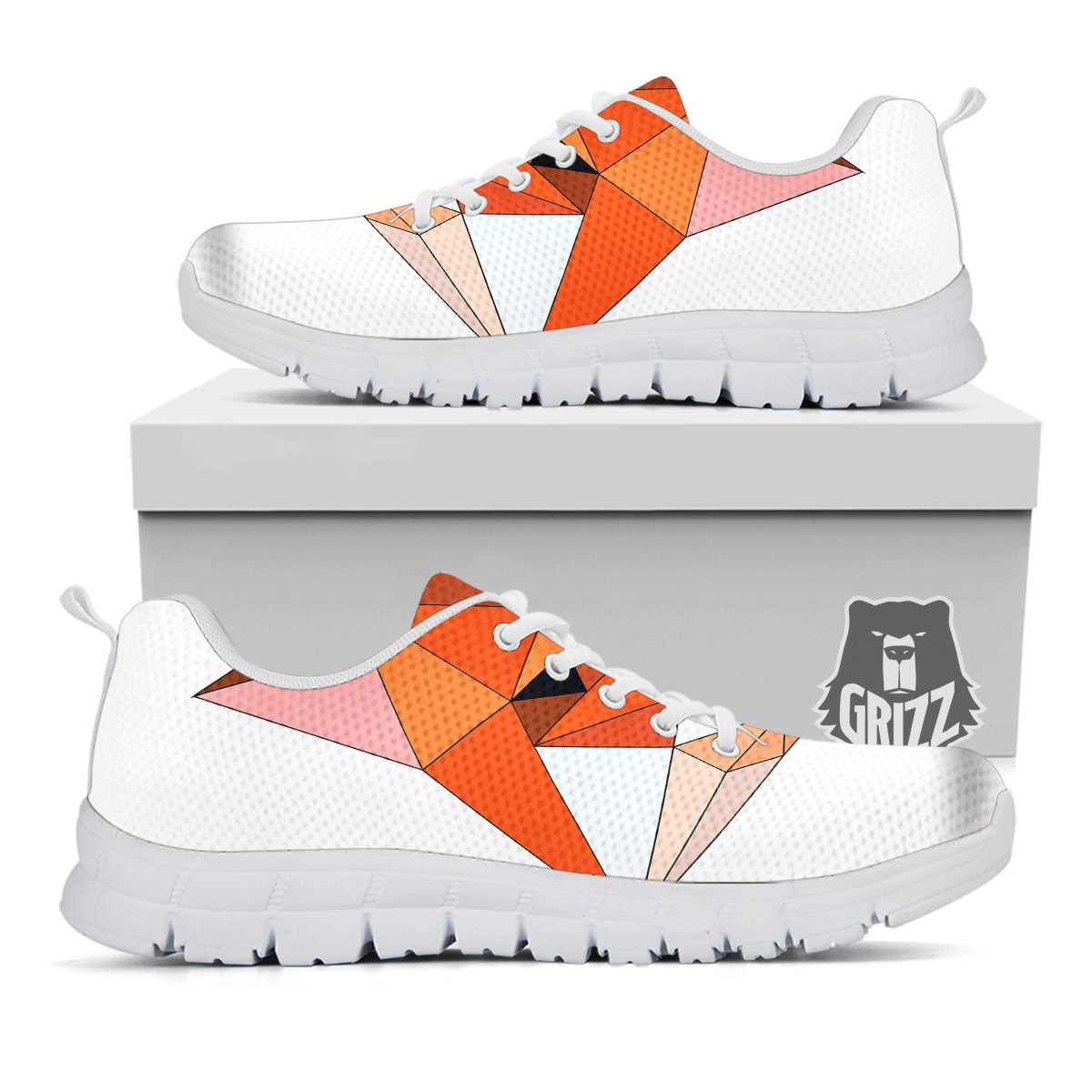 Fox Geometric Print White Sneaker-grizzshop