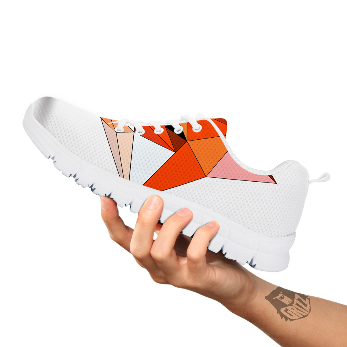 Fox Geometric Print White Sneaker-grizzshop