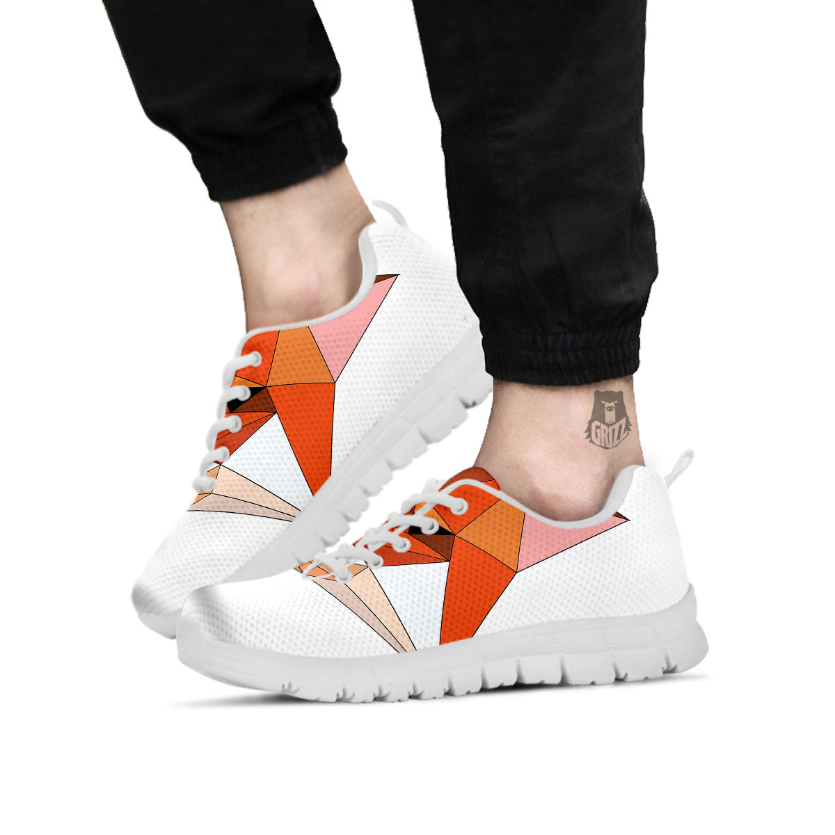 Fox Geometric Print White Sneaker-grizzshop