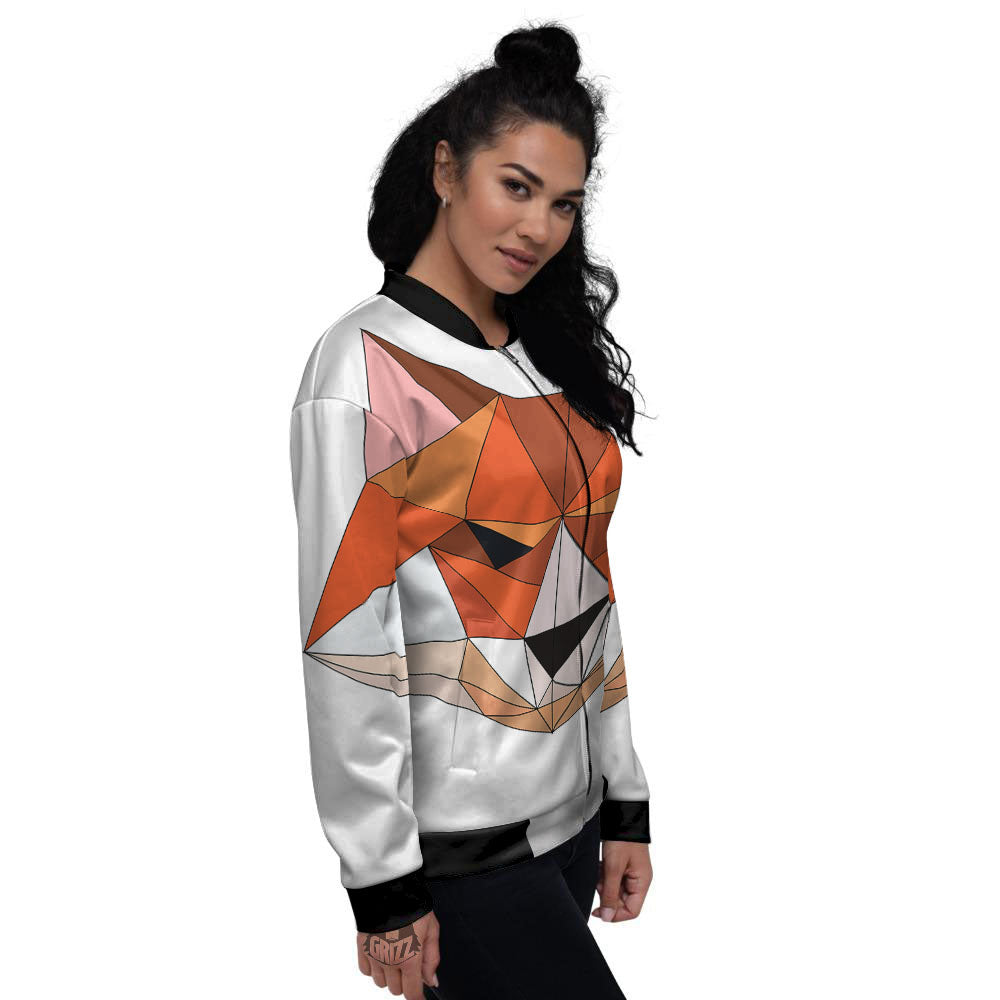 Fox Geometric Print Women's Bomber Jacket-grizzshop